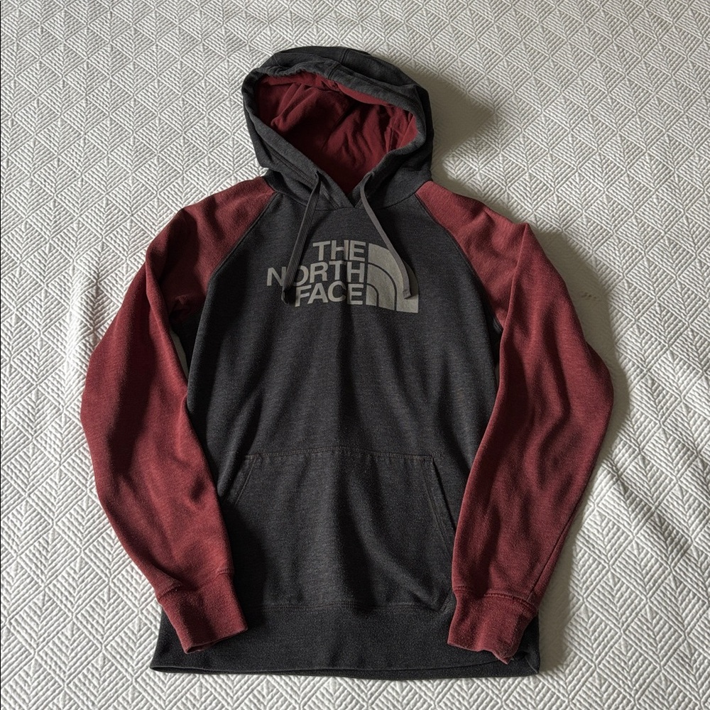 The North Face Black and Burgundy Hoodie